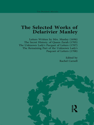 cover image of The Selected Works of Delarivier Manley Vol 1